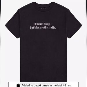 Hot Topic Unisex Aesthetically Not Okay T-Shirt By Friday Jr.- L